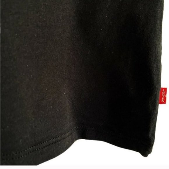 ⛔️SOLD⛔️ LEVI'S Short Sleeve Crew Neck T-Shirt Black w/ Red Batwing Logo Size XL - Picture 10 of 14